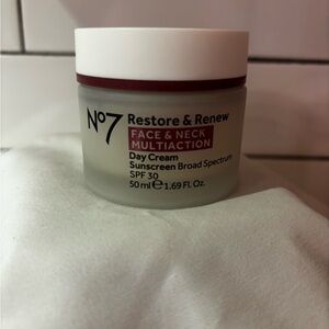 No7 Restore & Renew Face & Neck Day Cream - White and Red